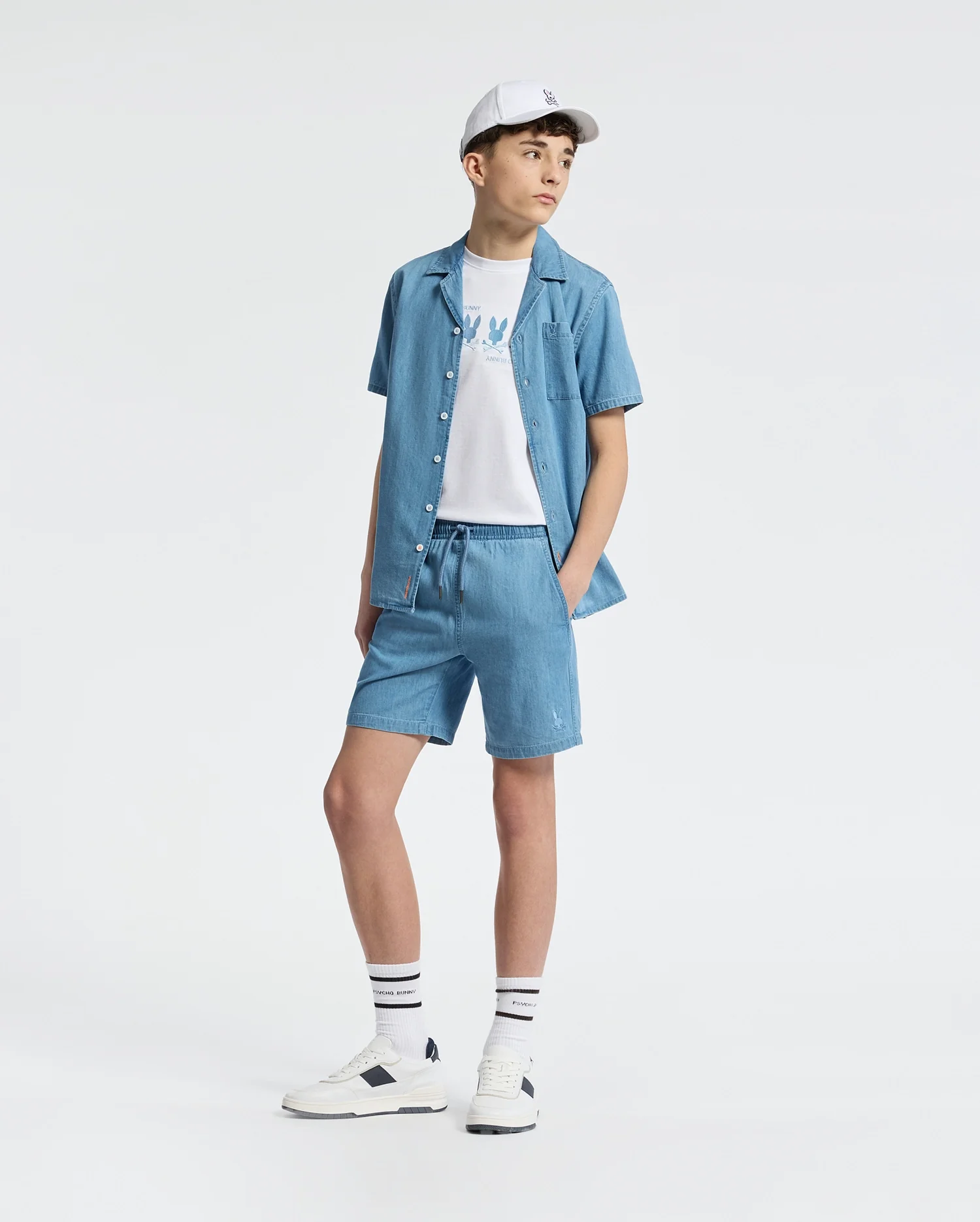 KIDS KERVIN LIGHTWEIGHT DENIM WOVEN SHORT - B0R633F200 - Image 7
