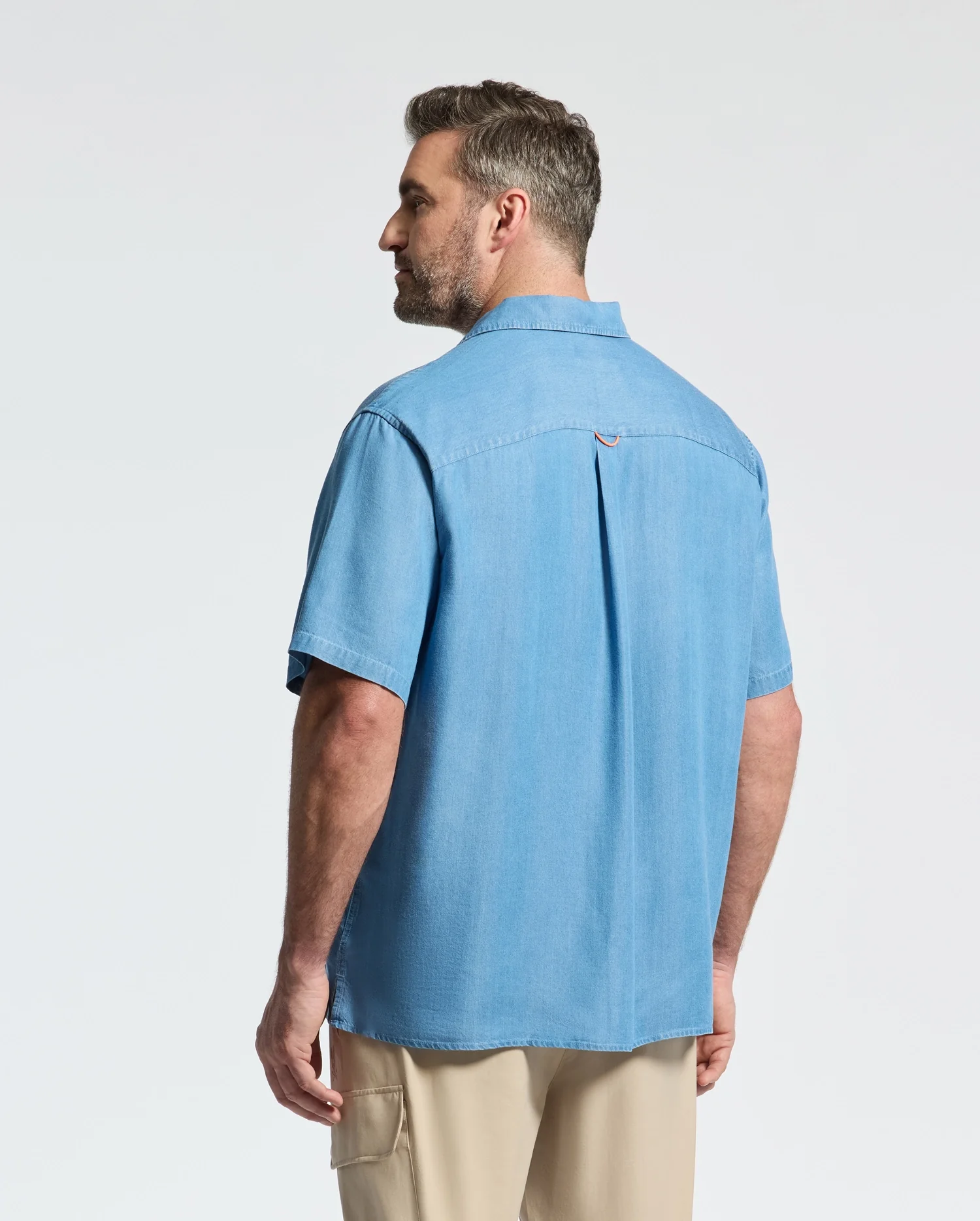 MENS BIG AND TALL KERVIN LIGHTWEIGHT DENIM WOVEN SHIRT - B9Q467F200 - Image 5