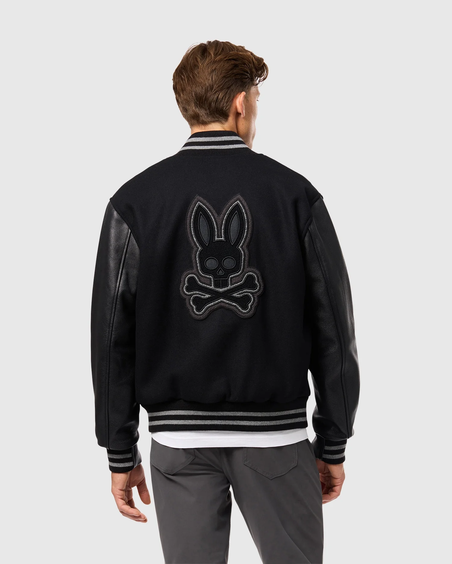 MENS BRAYDEN WOOL LEATHER VARSITY BOMBER - B6J876D200 - Image 6