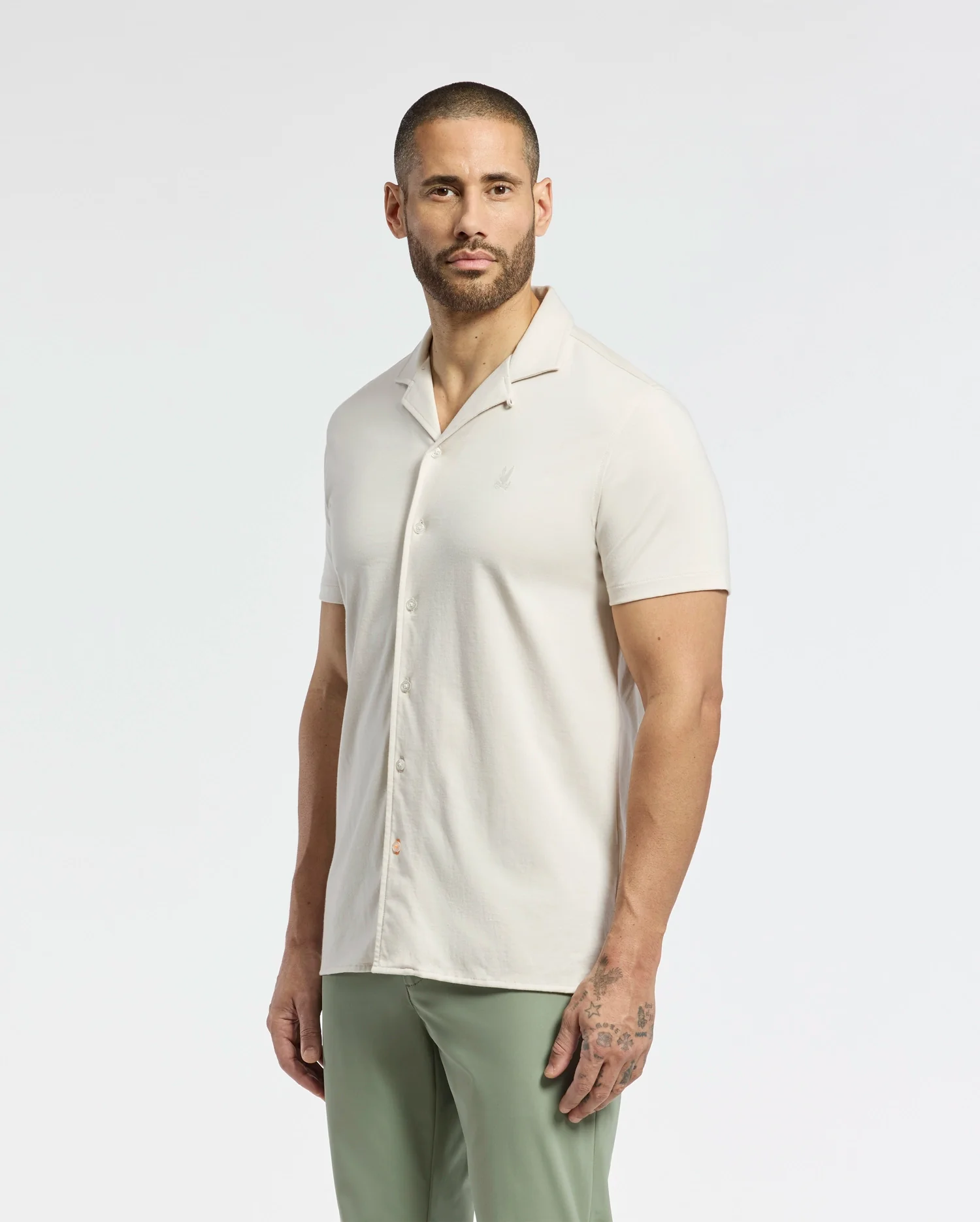 MENS BRYAN CAMP COLLAR SHORT SLEEVE SHIRT - B6Q581F200 - Image 4