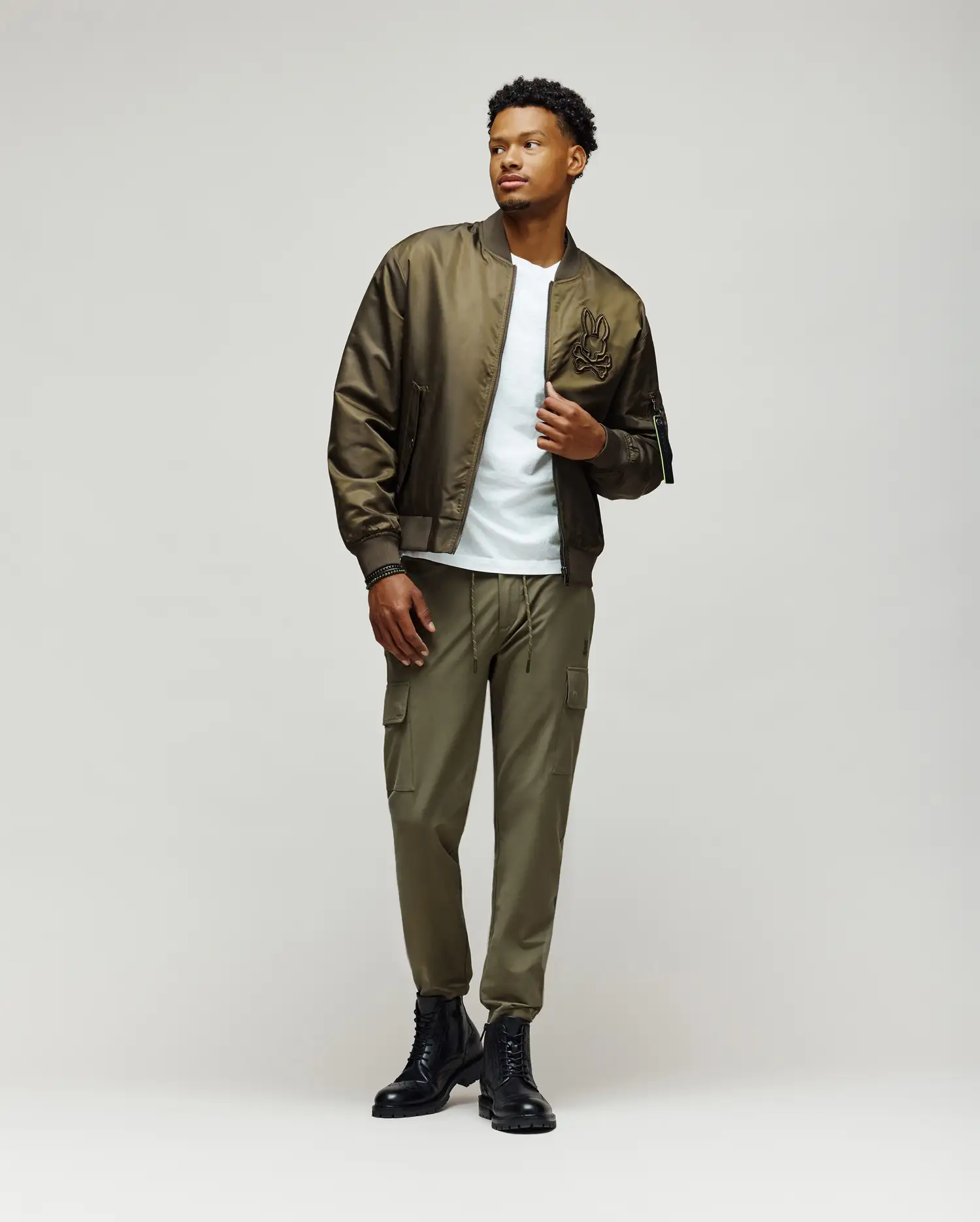 MENS DAVID OVERSIZED SATIN BOMBER - MO1100001 - Image 3