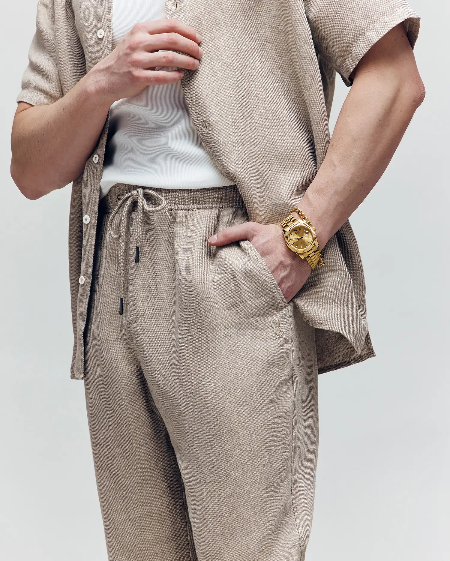 MENS FARRIS WIDE LEG LINEN PANT - MB0600007 - Image 2