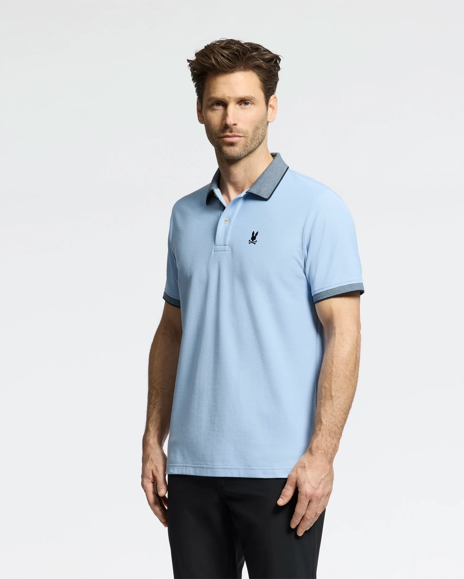 MENS JONAS MICRO STRIPE COLLAR PIQUE POLO - B6K583F200 - Image 4