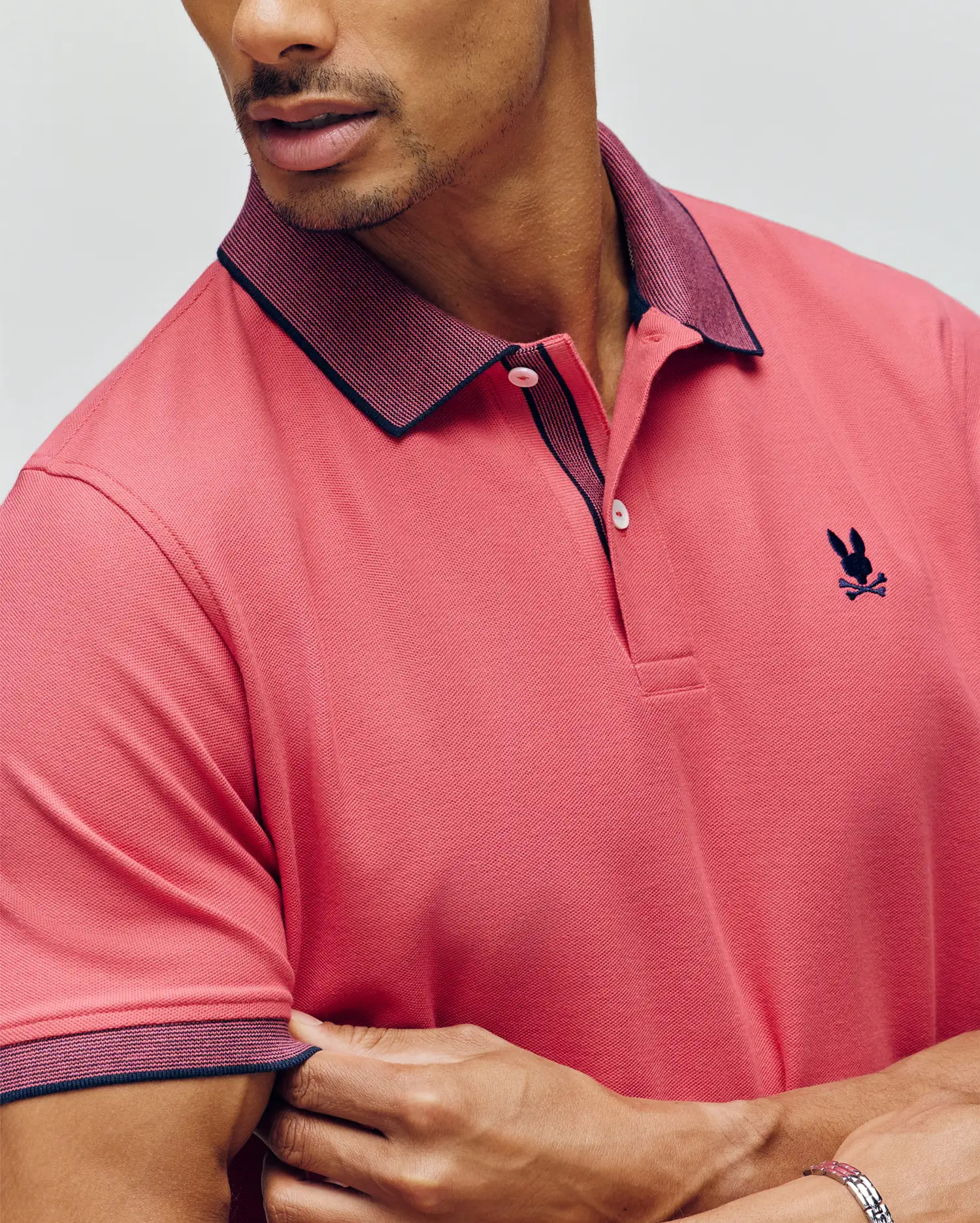 MENS JONAS MICRO STRIPE COLLAR PIQUE POLO - B6K583F200 - Image 2