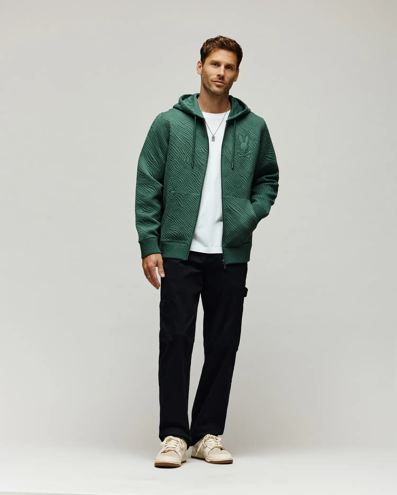 MENS KENDRICK DOUBLE KNIT JACQUARD ZIP TEXTURED HOODIE - MT0500149 - Image 4