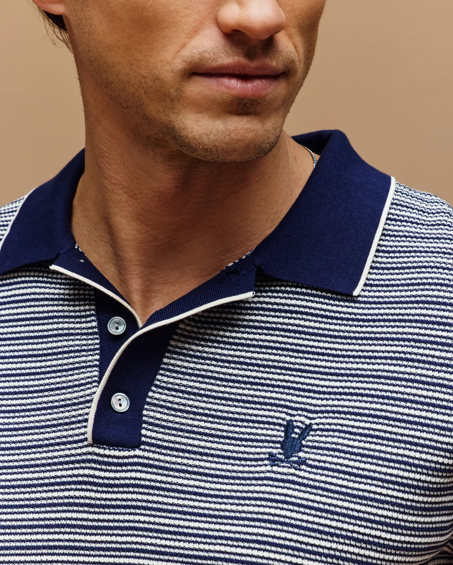 MENS KENNY STRIPED KNIT POLO - MT0400003 - Image 2