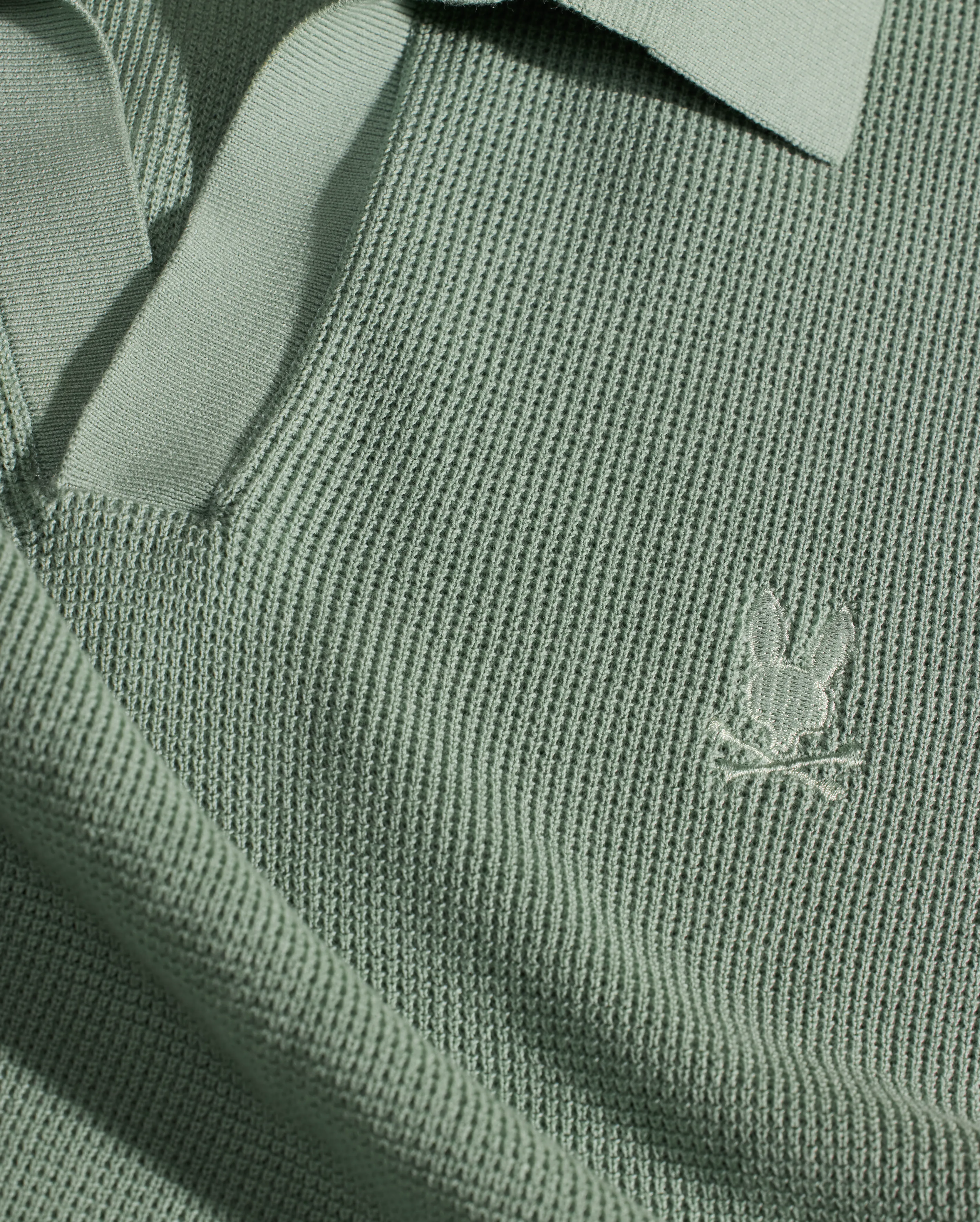 MENS LEETON JOHNNY COLLAR KNIT POLO - B6E562F200 - Image 8