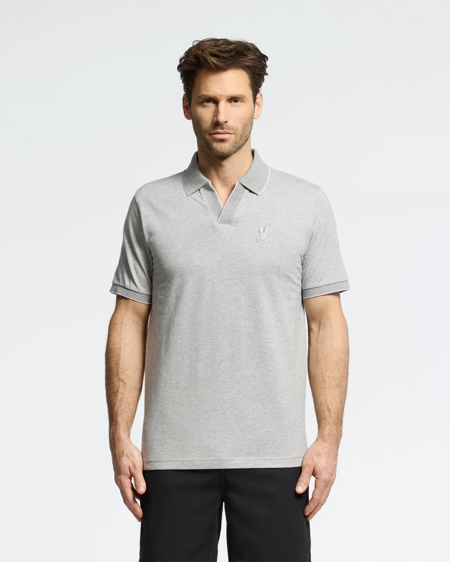 MENS MACKAY JACQUARD JOHNNY COLLAR POLO - B6K408F200