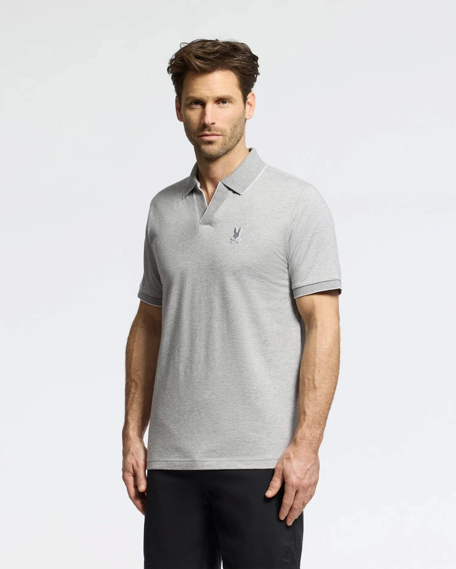 MENS MACKAY JACQUARD JOHNNY COLLAR POLO - B6K408F200 - Image 5