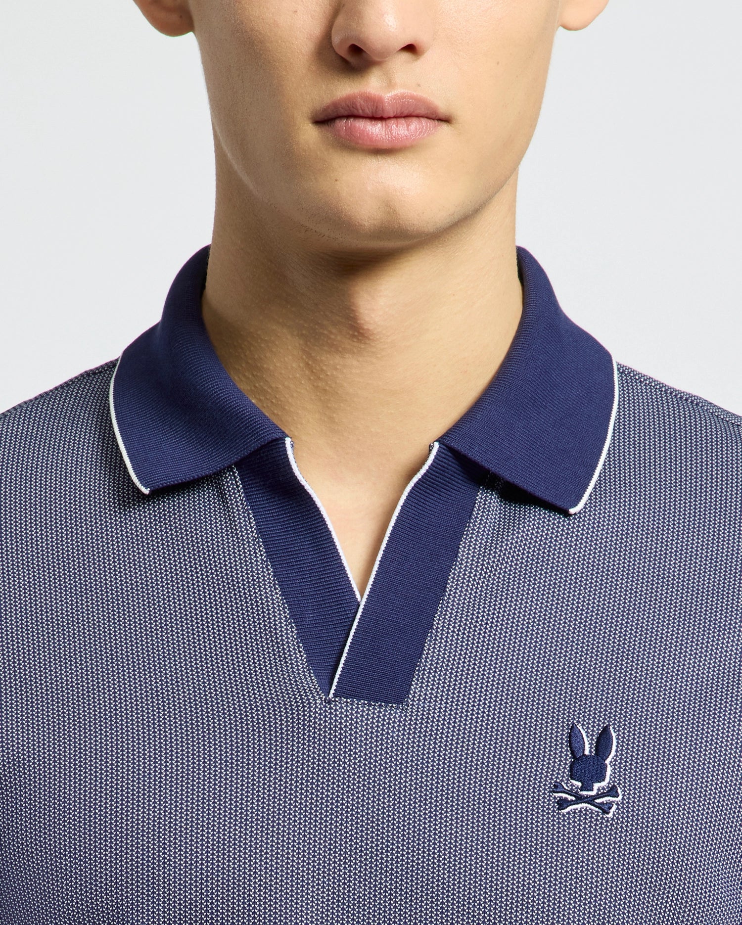 MENS MACKAY JACQUARD JOHNNY COLLAR POLO - B6K408F200 - Image 3
