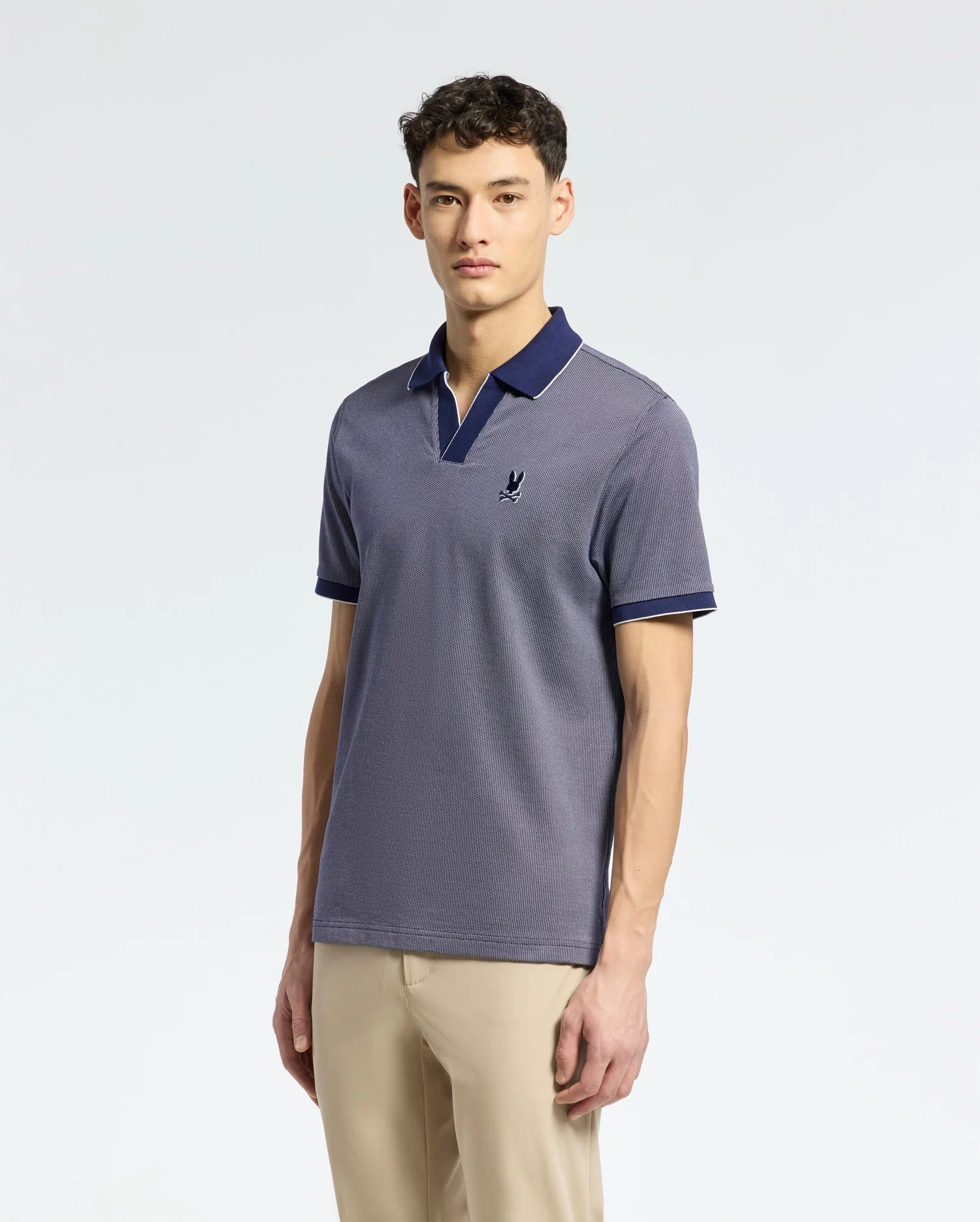 MENS MACKAY JACQUARD JOHNNY COLLAR POLO - B6K408F200 - Image 4