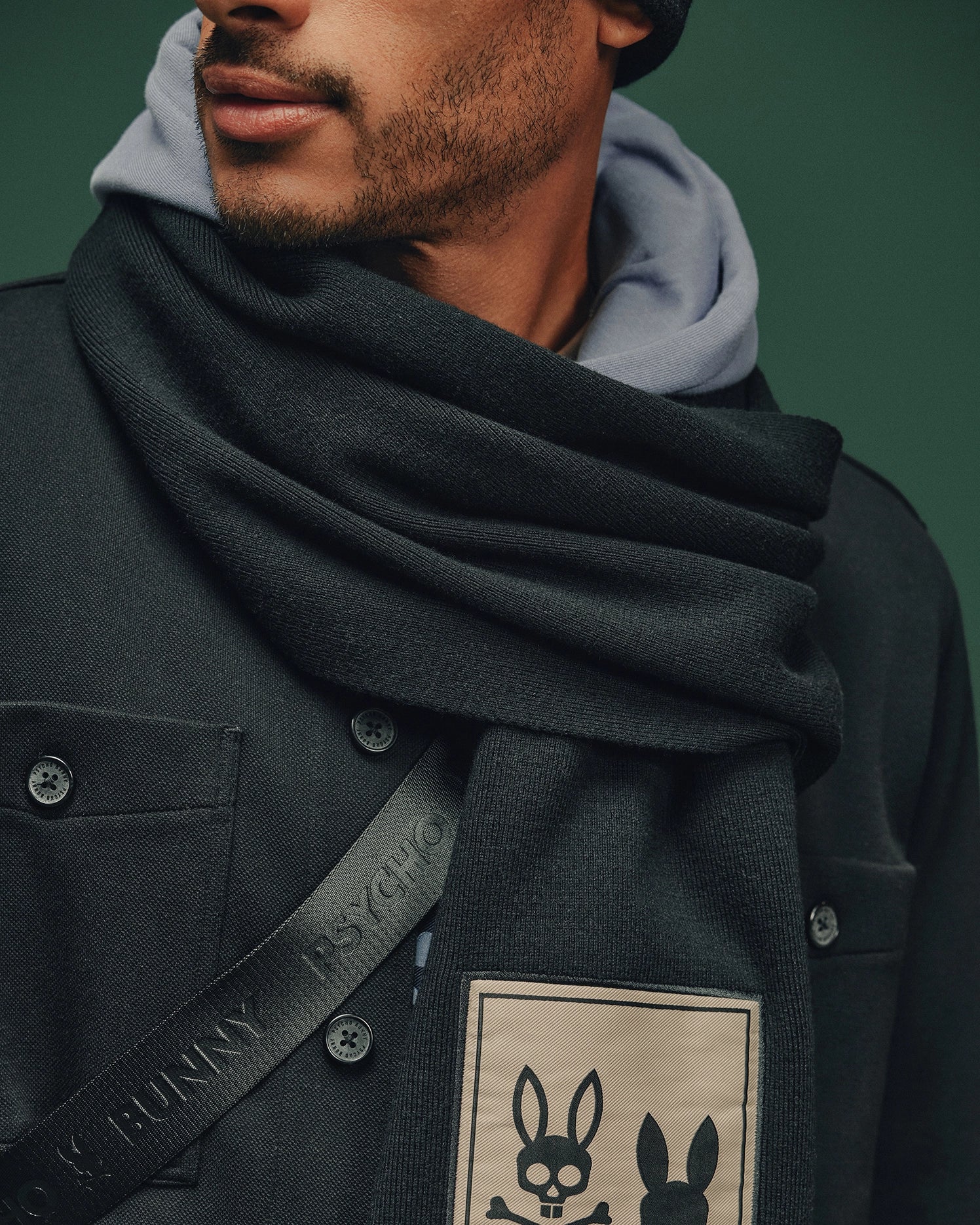 MENS MONROE TWILL PATCH SCARF - B6A892D200 - Image 2