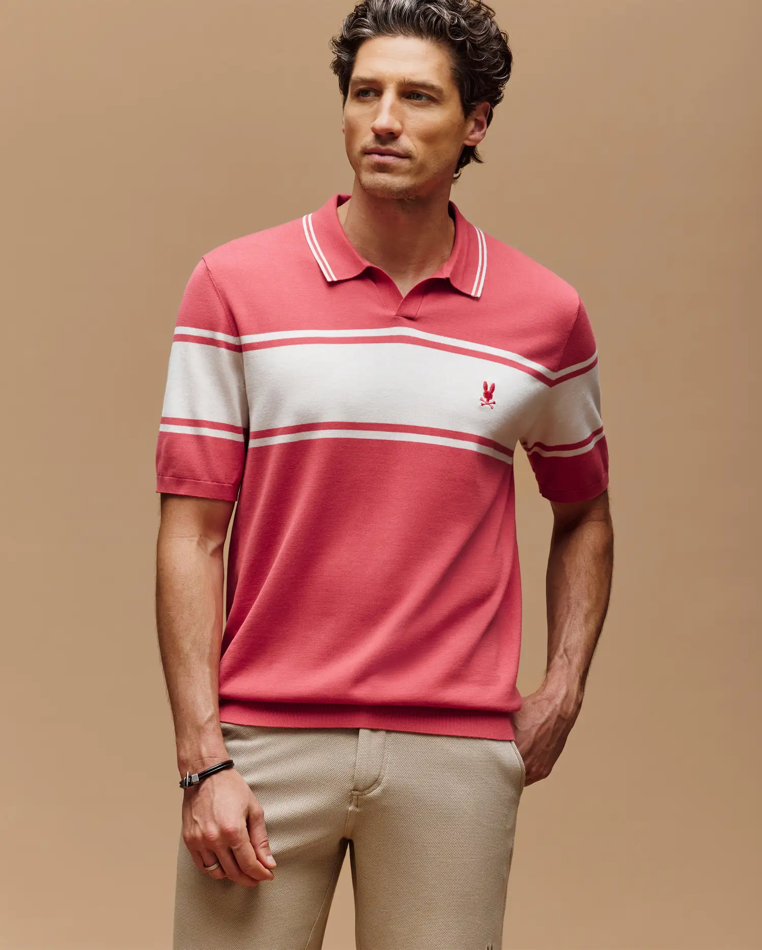 MENS ZAVIAN STRIPE KNIT POLO - MT0400055